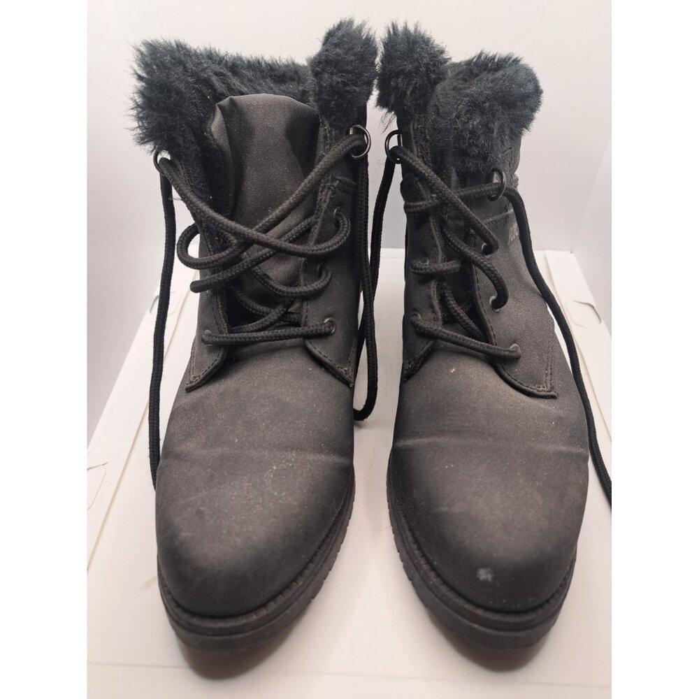 SPORTO Black Insulated Faux Fur Snow Ankle Winter Boots Lace Up Womens  8.5 M‎